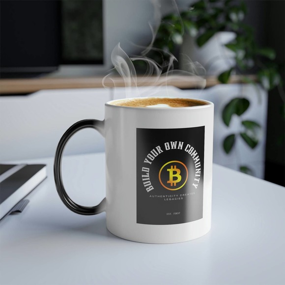 Build Community Bitcoin Crypto Color Changing Coffee Tea Cup Mug 11oz - Picture 1 of 8